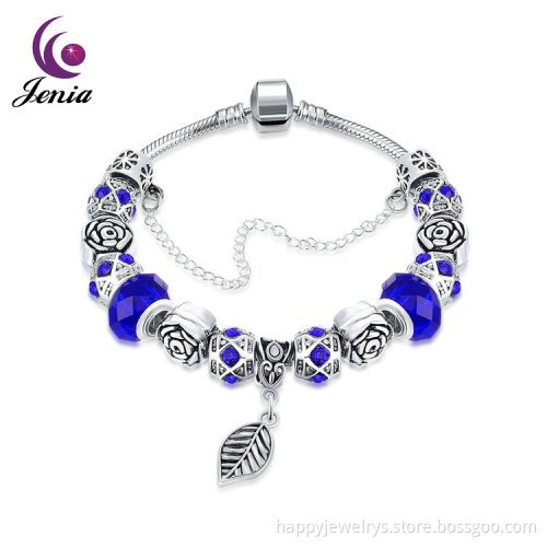 Jenia Deep Blue European Charm Women Fashion Crystal Bead Bracelet